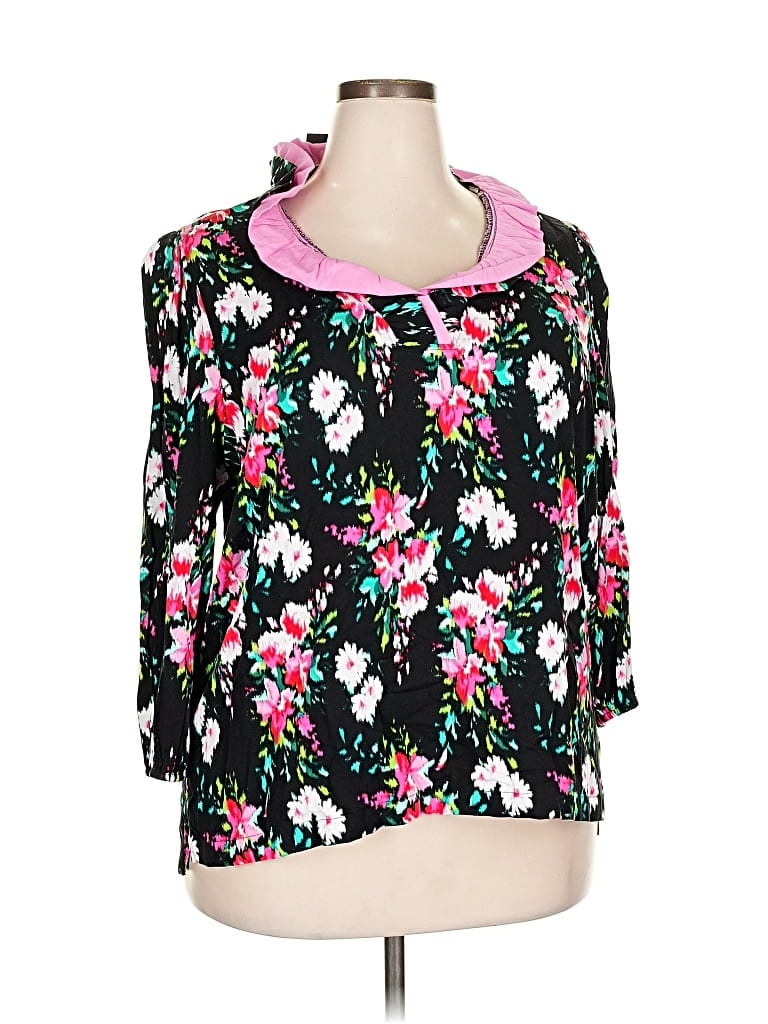 Crown & Ivy 3/4 Sleeve Blouse In Multi