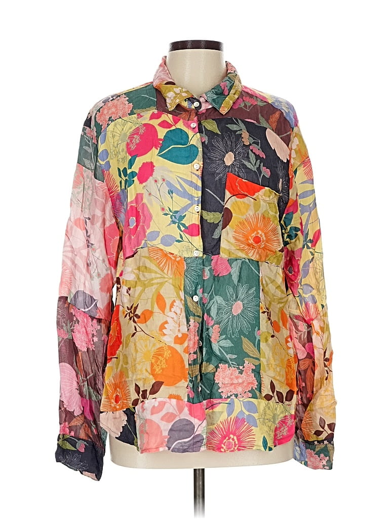 Pre-owned Dylan Long Sleeve Blouse In Pink