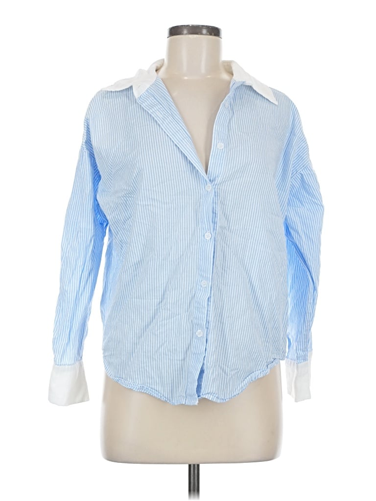 Pre-owned Lucca Long Sleeve Blouse In Blue