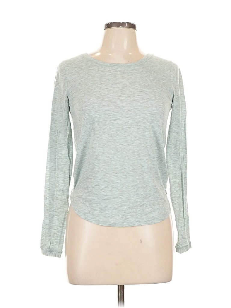 Pre-owned Lululemon Athletica Long Sleeve Top Green Crew Neck Tops