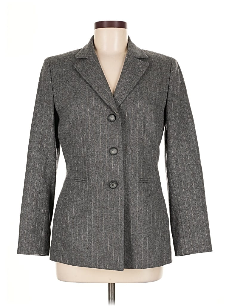Pre-owned Kasper Wool Blazer Jacket In Gray