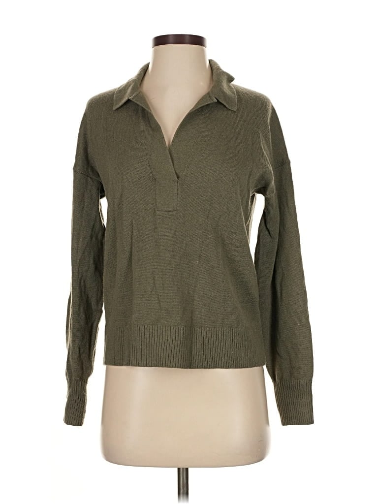 Pre-owned Everlane Cashmere Cardigan Sweater In Green