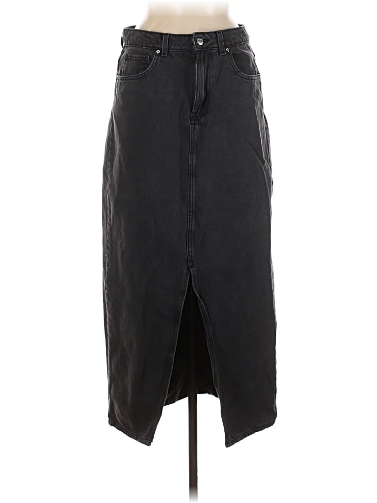 Pre-owned Mng Denim Skirt In Black