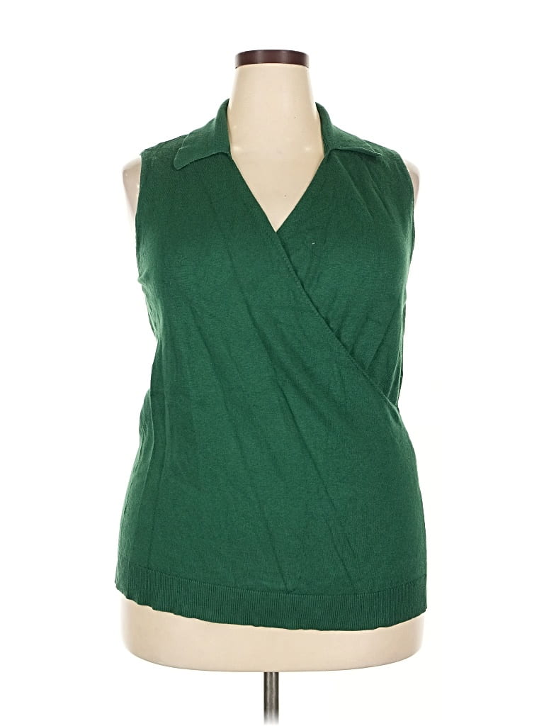 Pre-owned Ann Taylor Sleeveless Blouse In Green