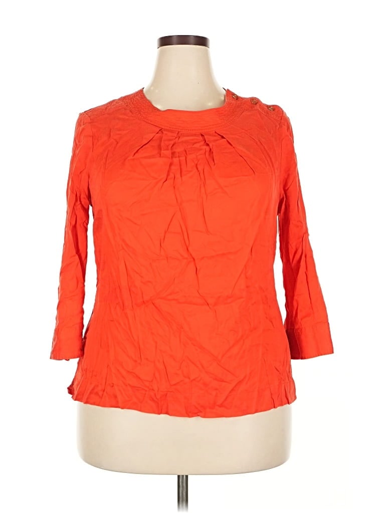 Pre-owned Talbots 3/4 Sleeve Blouse In Orange