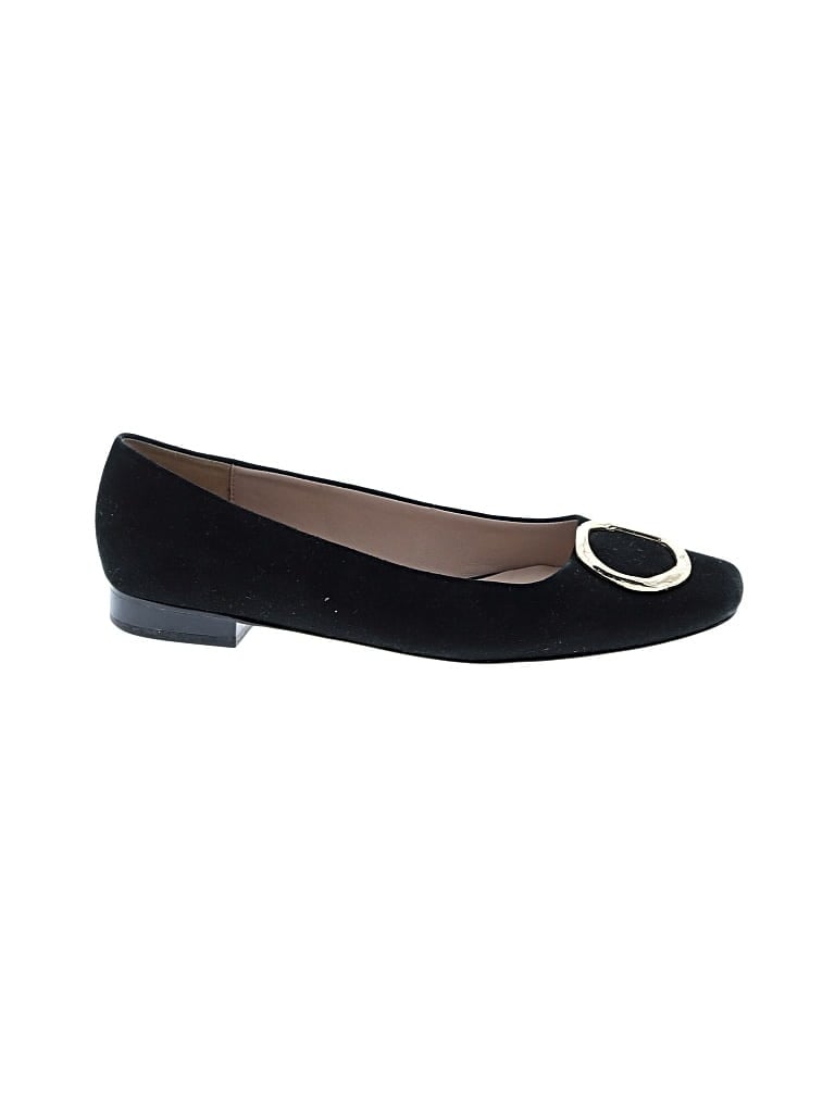 Pre-owned Something Navy Flats In Black