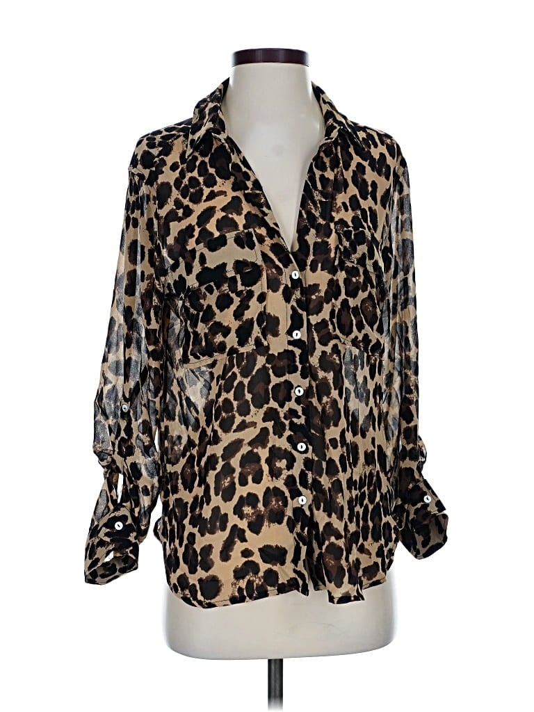 Pre-owned Ellison 3/4 Sleeve Blouse In Brown