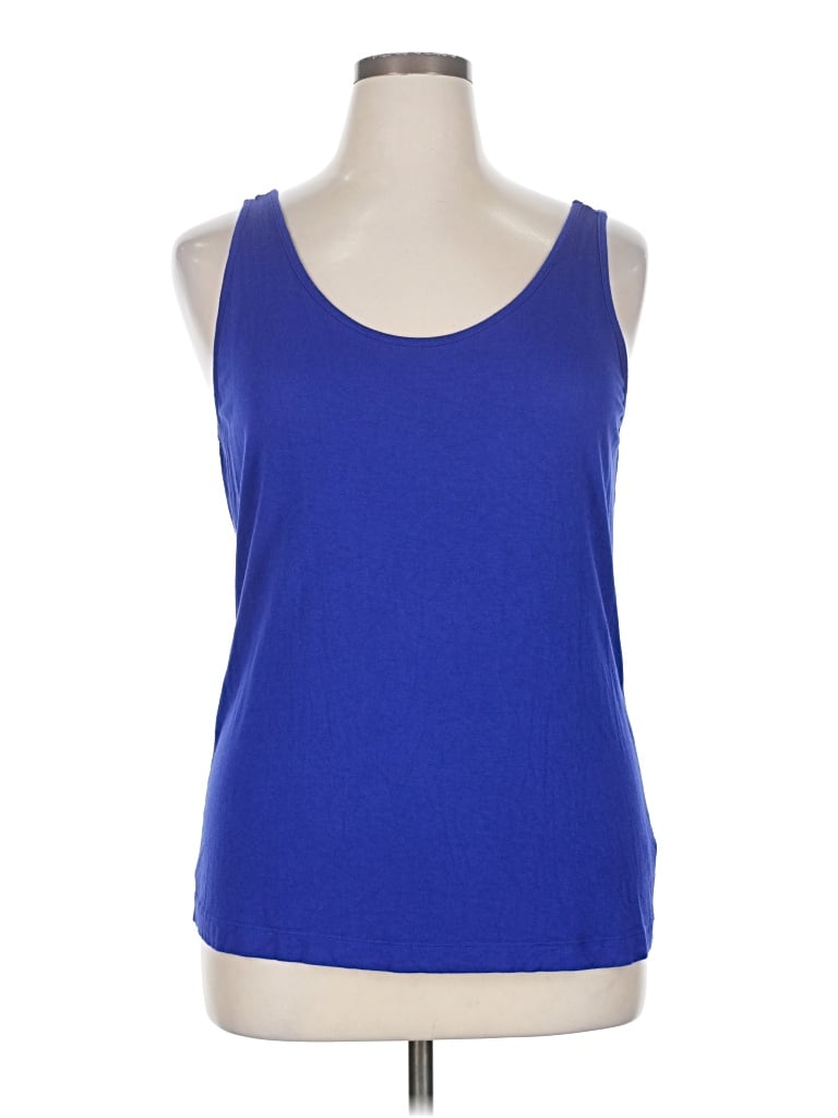 Pre-owned John Mark Tank Top Blue Strapless Neckline Tops