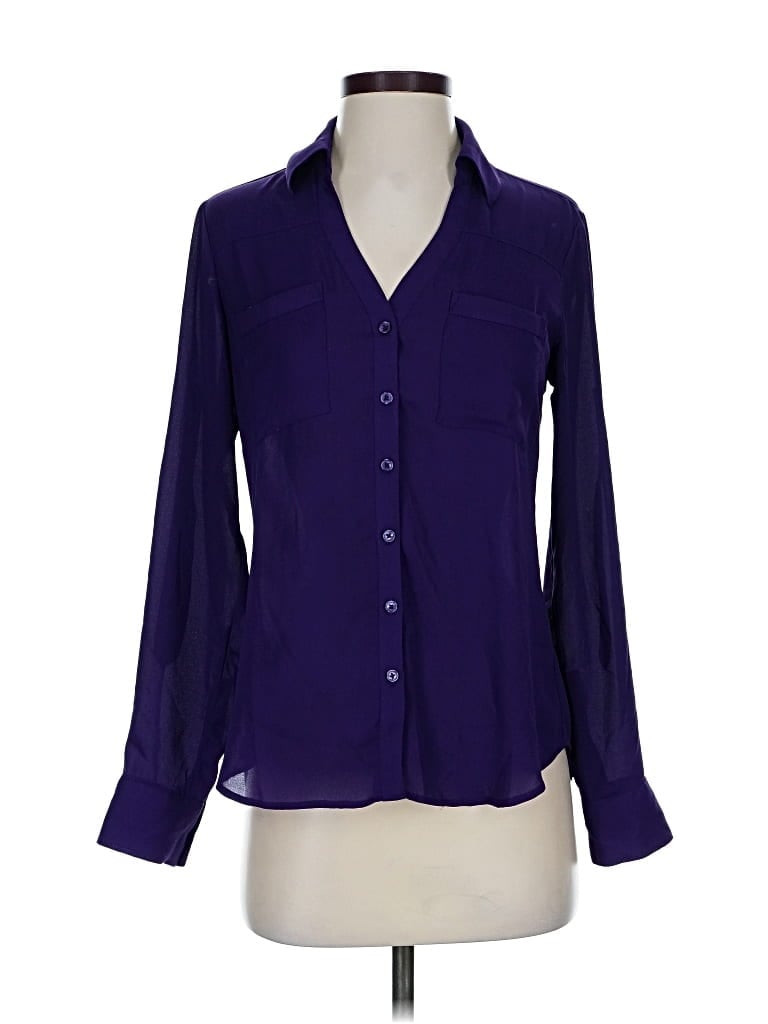 Pre-owned Express 3/4 Sleeve Blouse In Purple