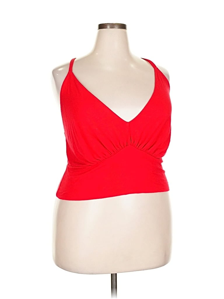 Pre-owned Fashion To Figure Tank Top Red Halter Neckline Tops