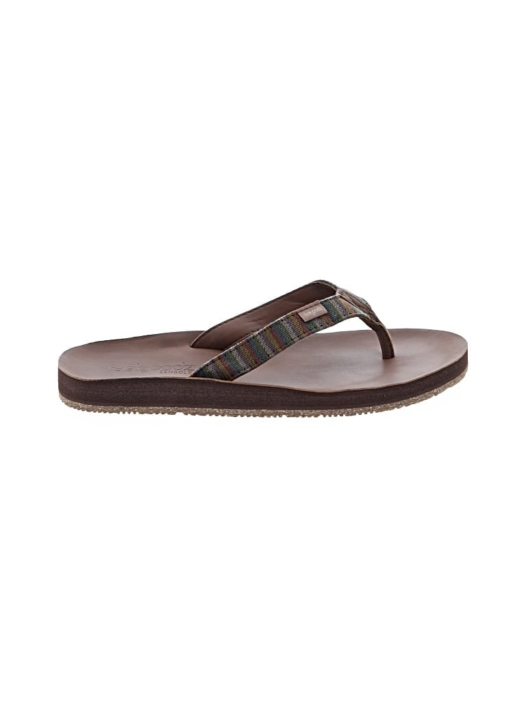 Pre-owned Feelgoodz Flip Flops In Brown