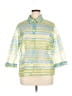Elementz Stripes Green 3/4 Sleeve Blouse Size XL - photo 1