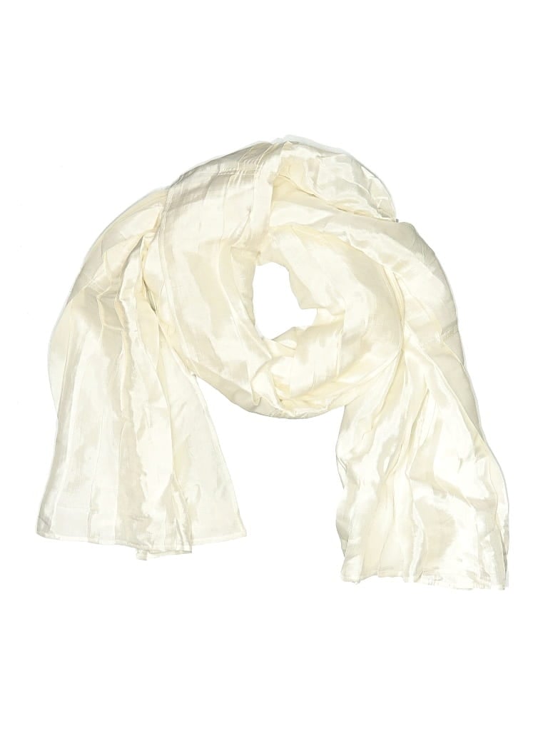 Pre-owned Unbranded Silk Scarf In White
