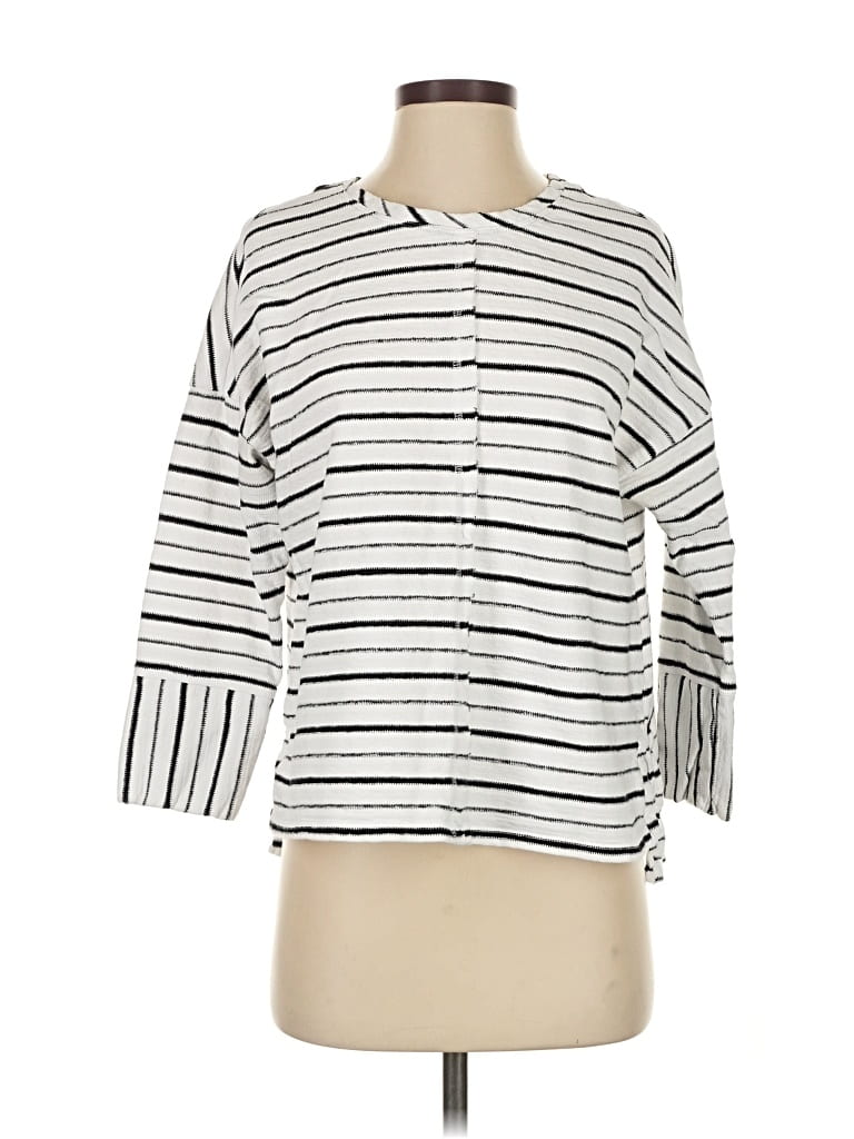 Pre-owned Habitat 3/4 Sleeve Button Down Shirt In White