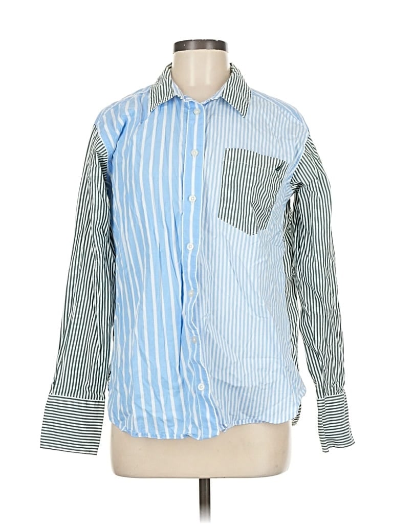 Pre-owned Nautica Long Sleeve Button Down Shirt In Blue