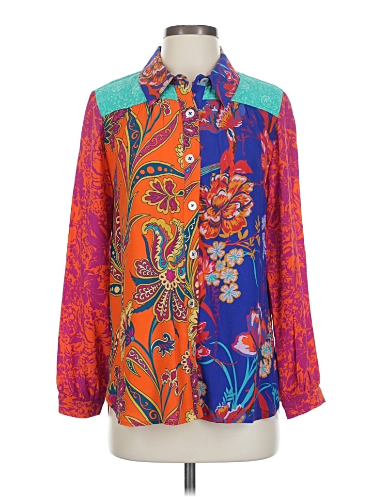 Pre-owned Soft Surroundings Long Sleeve Blouse In Orange