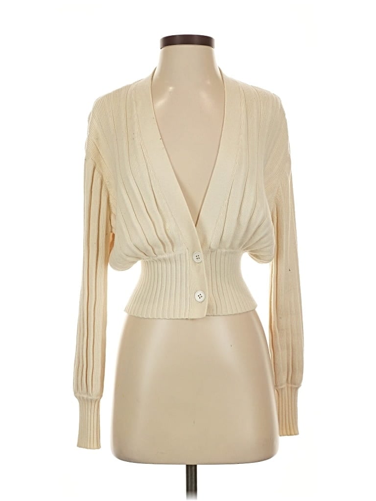 Pre-owned Wilfred Wool Cardigan Sweater In White