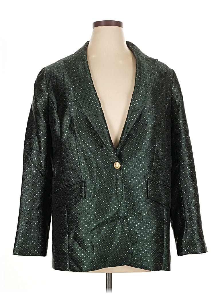 Pre-owned Talbots Blazer Jacket In Green
