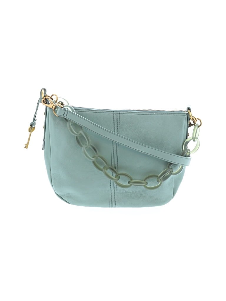 Pre-owned Fossil Leather Satchel In Blue