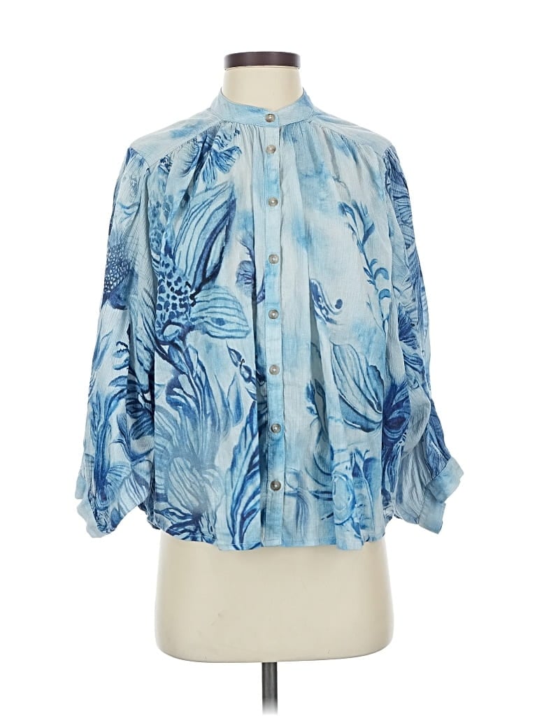 Pre-owned Pilcro 3/4 Sleeve Blouse In Blue