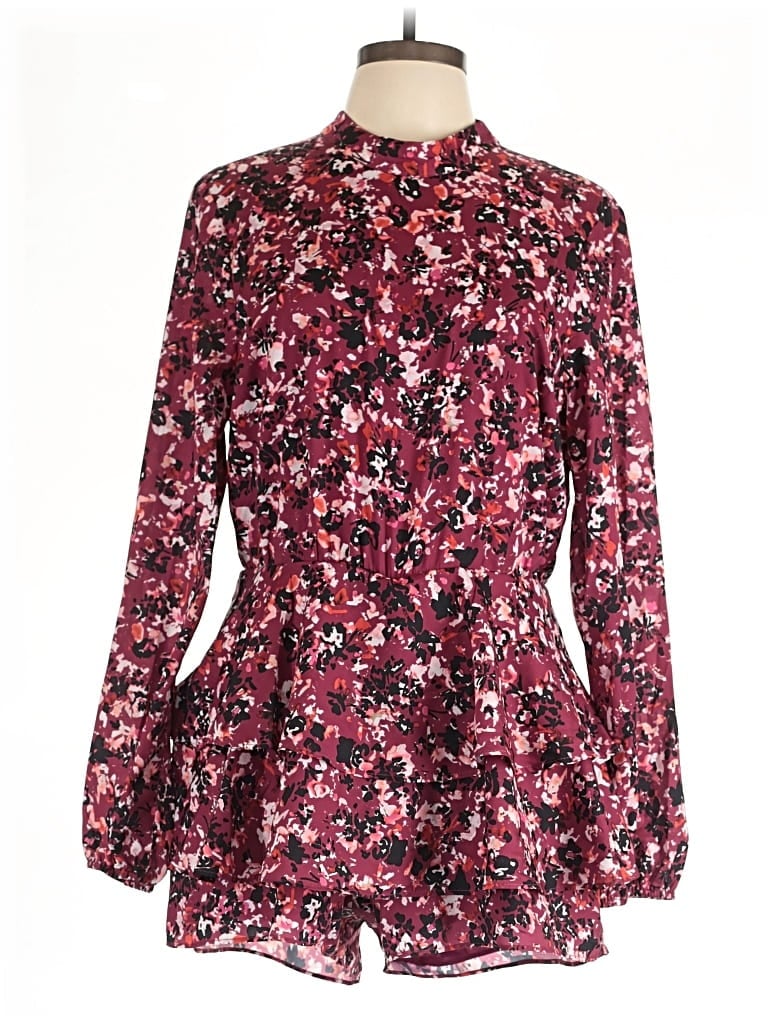 Pre-owned Endless Rose Romper In Burgundy