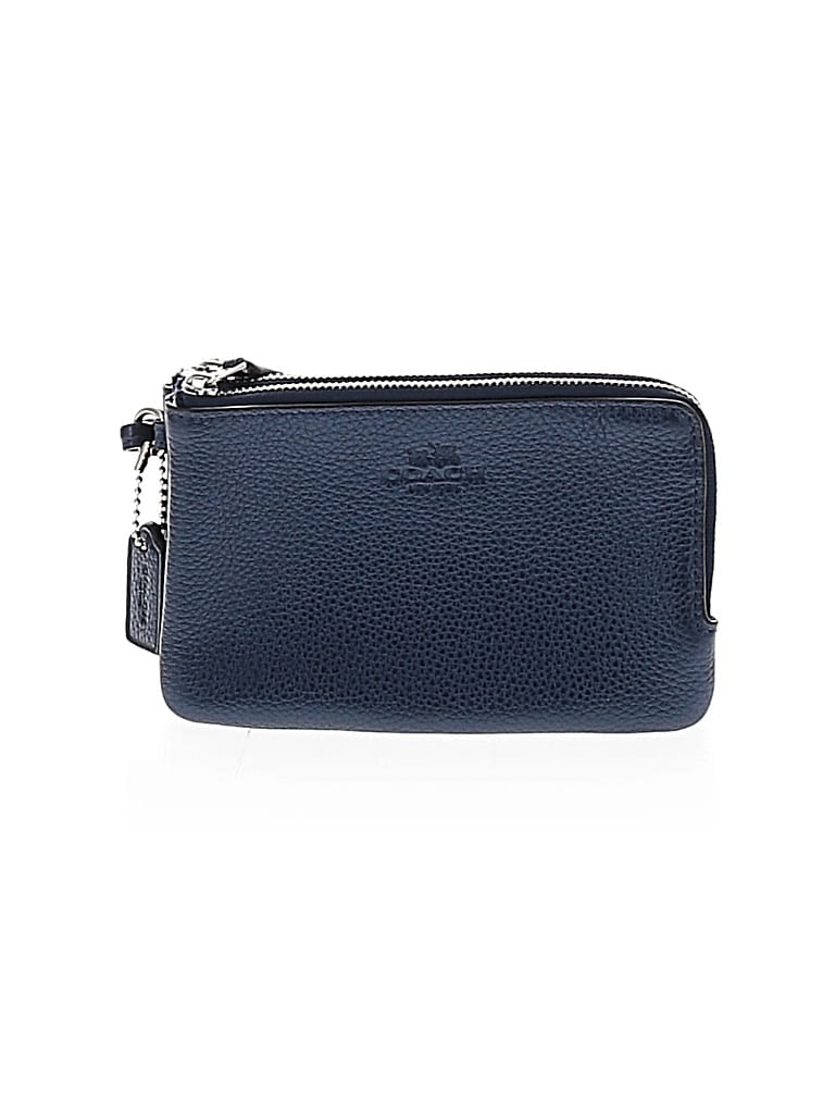 Pre-owned Coach Leather Coin Purse In Blue