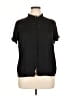 T Tahari 100% Polyester Black Short Sleeve Blouse Size XL - photo 1