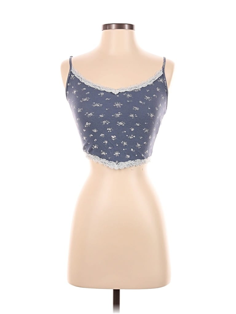 Pre-owned Hollister Tank Top Blue Strapless Neckline Tops