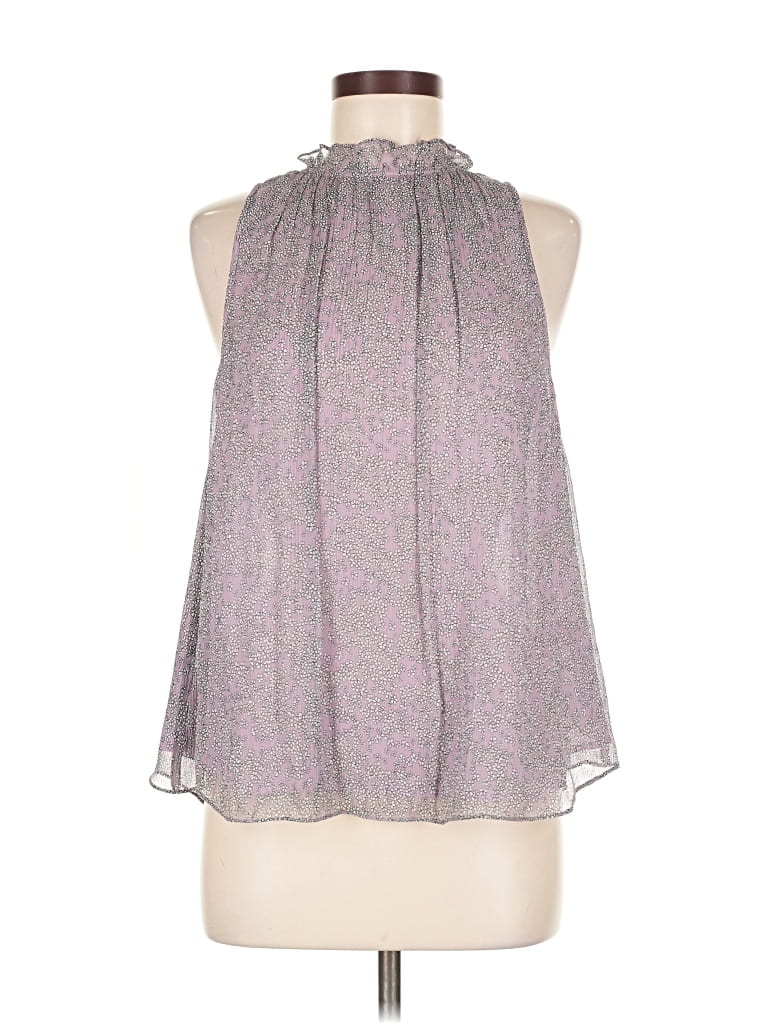 Pre-owned Rebecca Taylor Sleeveless Silk Top Purple Halter Neckline Tops
