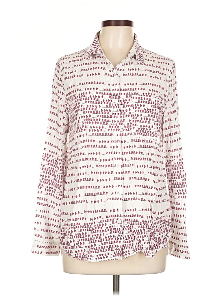 Pre-owned Beachlunchlounge Long Sleeve Blouse In White