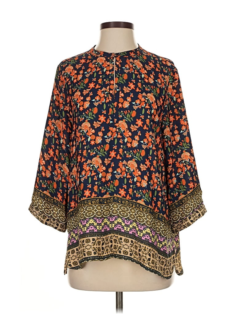 Pre-owned Fun2fun 3/4 Sleeve Blouse In Orange
