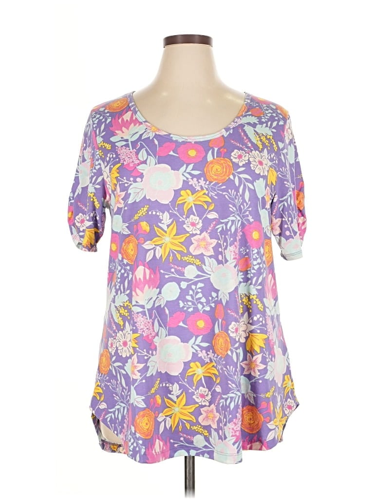 Pre-owned Lularoe Short Sleeve T-shirt In Purple