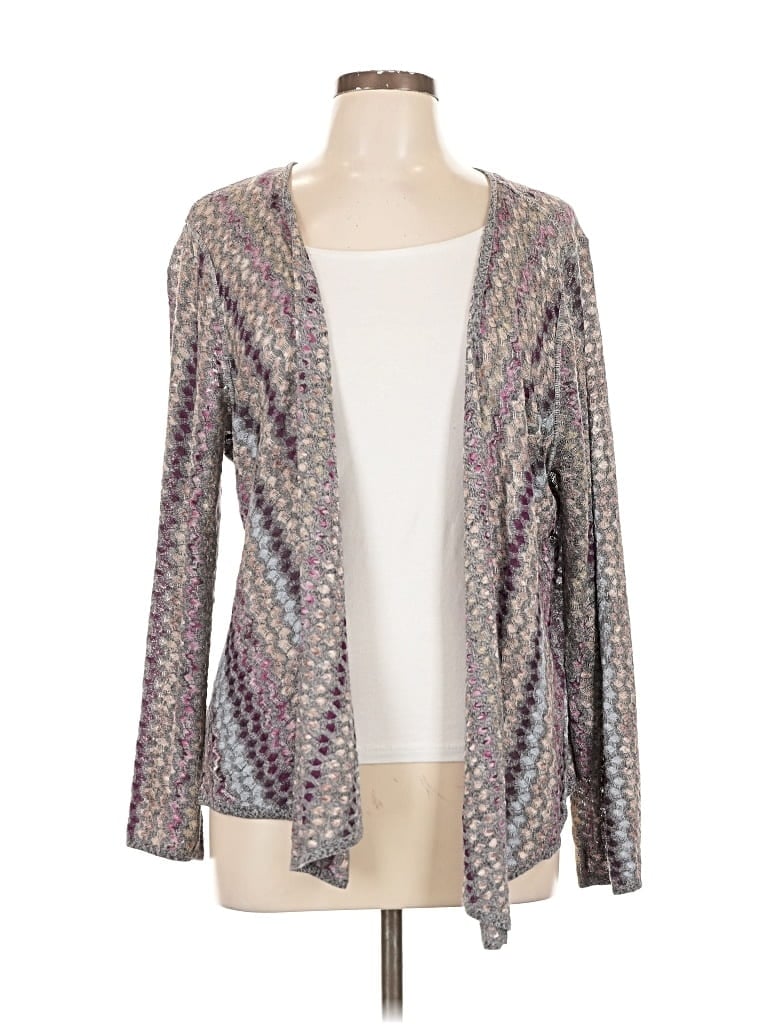 Pre-owned Nic + Zoe Cardigan Sweater In Gray