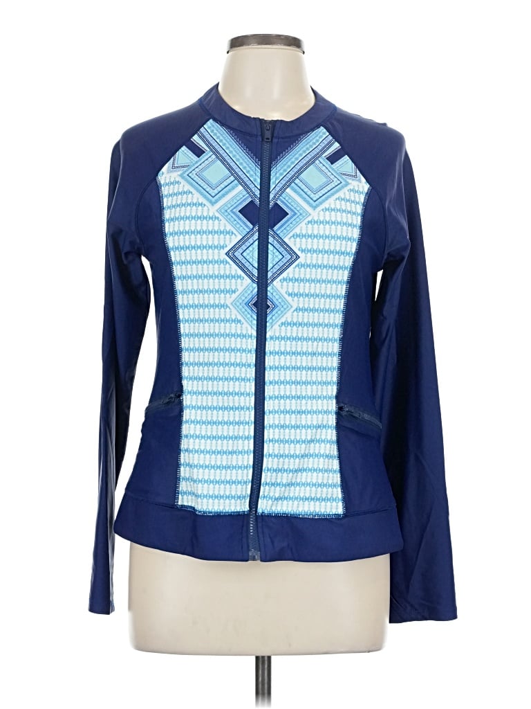 Pre-owned Cabana Life Long Sleeve Blouse In Blue