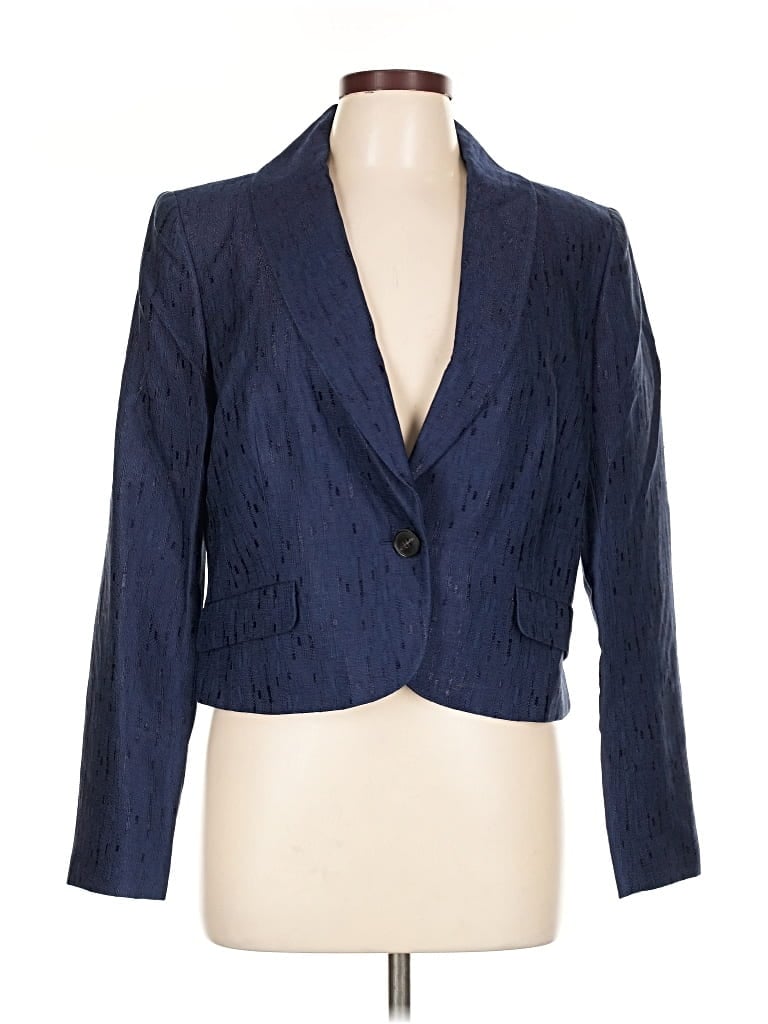 Pre-owned Lafayette 148 Blazer Jacket In Blue