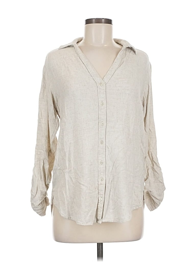 Pre-owned Abercrombie & Fitch Long Sleeve Blouse In Gray