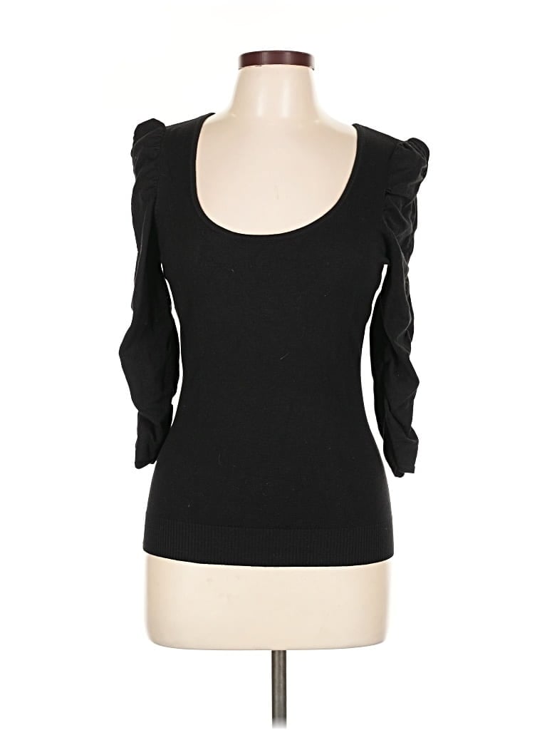 Pre-owned Inc International Concepts 3/4 Sleeve T-shirt In Black