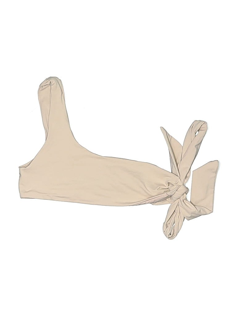 Pre-owned Tavik Swimsuit Top Tan Solid Pattern Swimwear In Brown