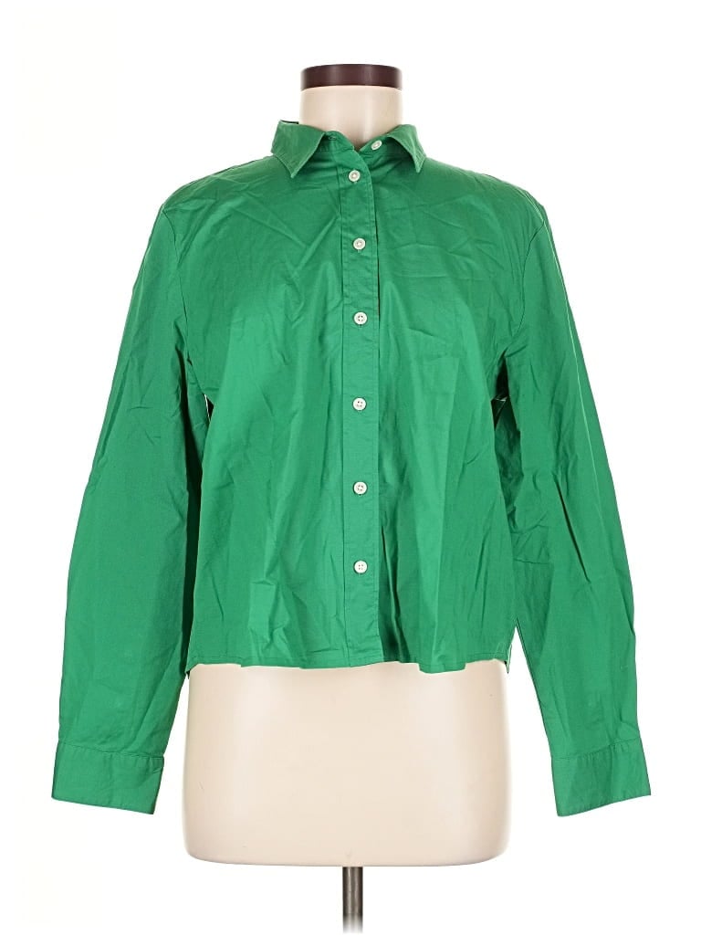 Pre-owned J.crew Factory Store Long Sleeve Button Down Shirt In Green