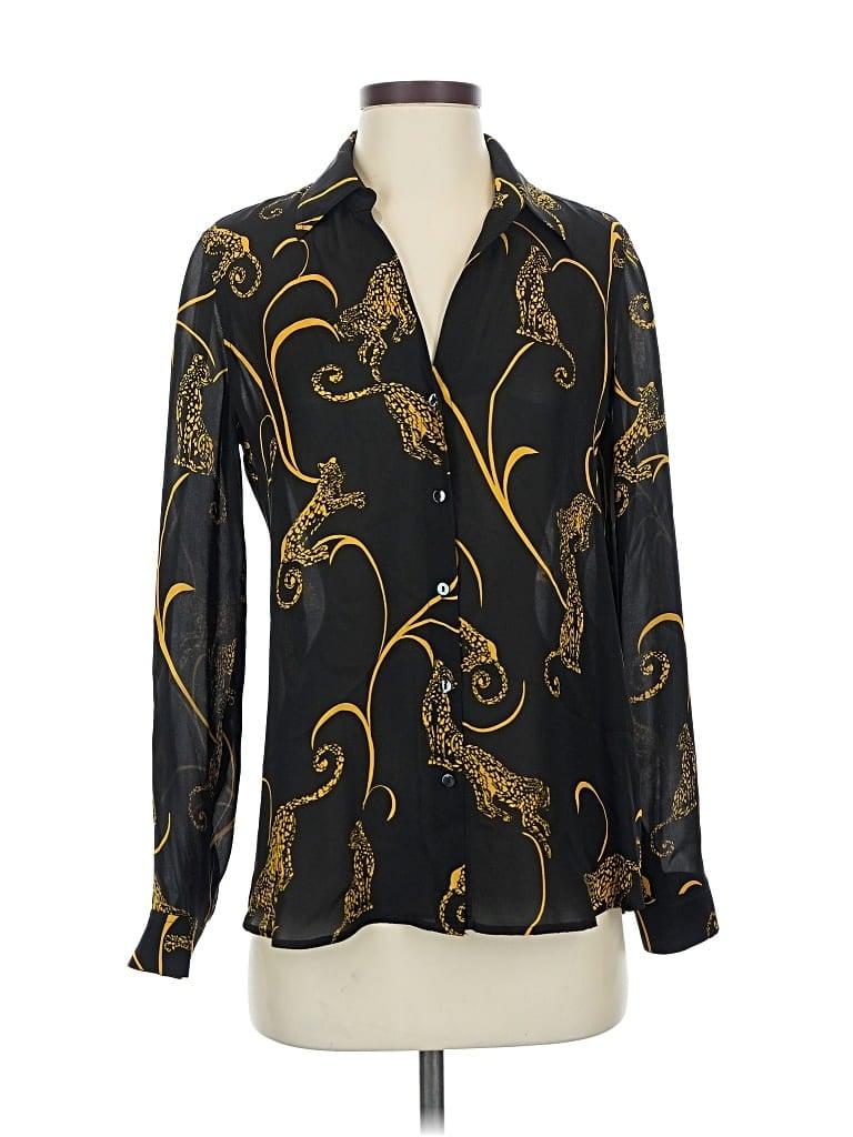 Pre-owned L'agence Long Sleeve Blouse In Gold