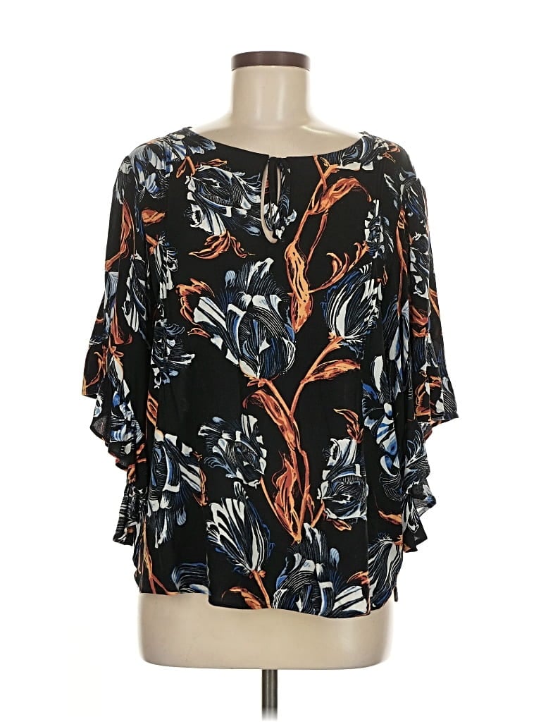 Pre-owned Lc Lauren Conrad 3/4 Sleeve Blouse In Black