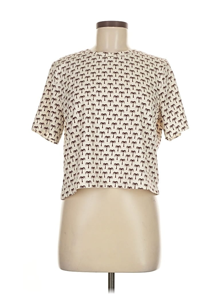 Pre-owned Express Short Sleeve Blouse In White