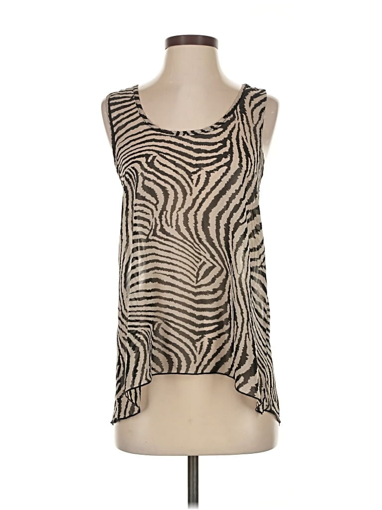 Pre-owned Papaya Sleeveless Top Tan Scoop Neck Tops In Brown