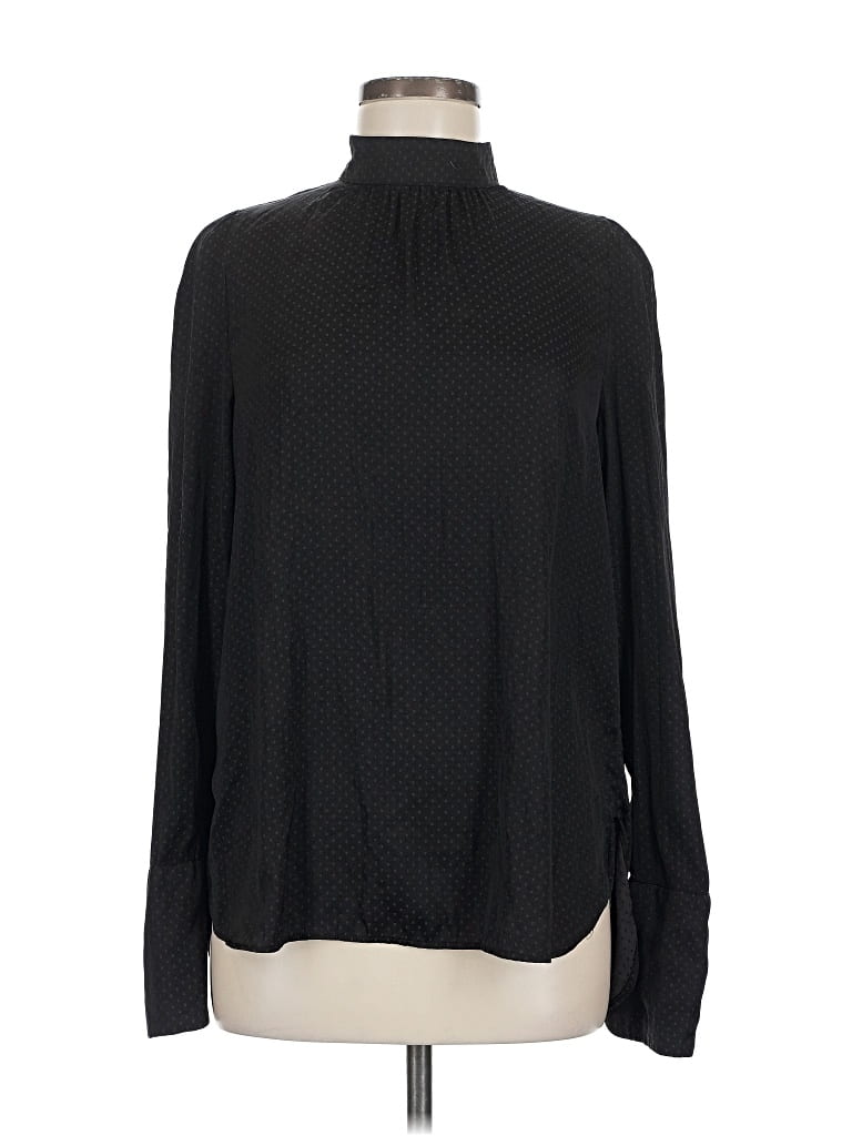 Pre-owned H&m Long Sleeve Blouse In Black