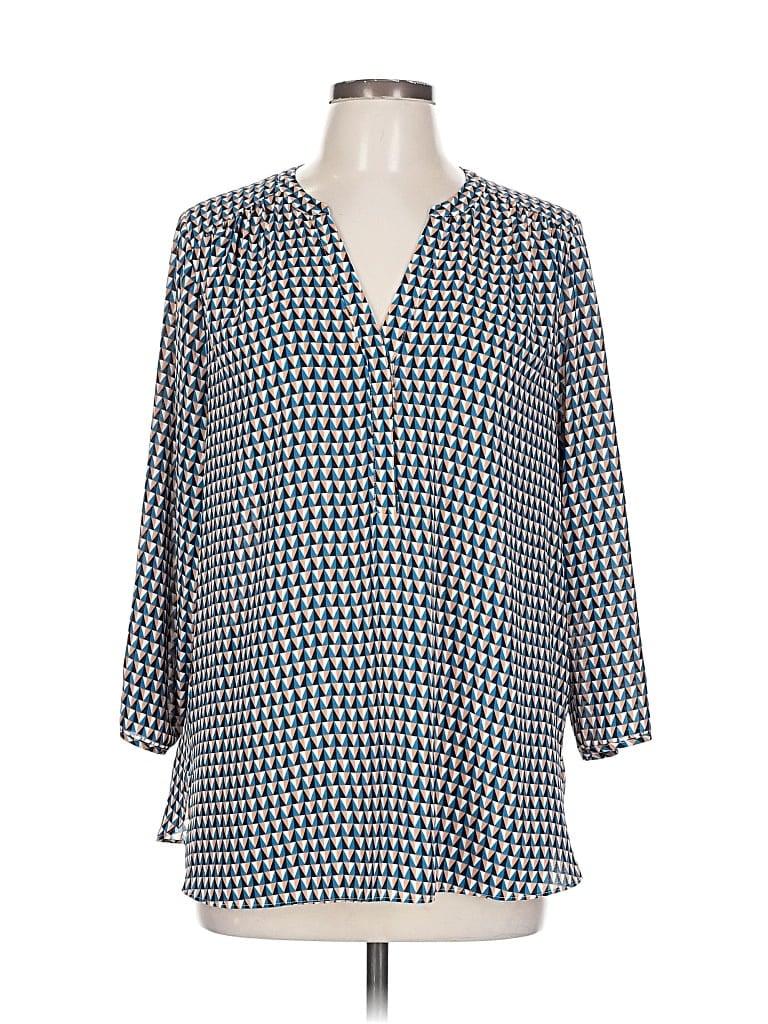 Pre-owned Nydj 3/4 Sleeve Blouse In Blue