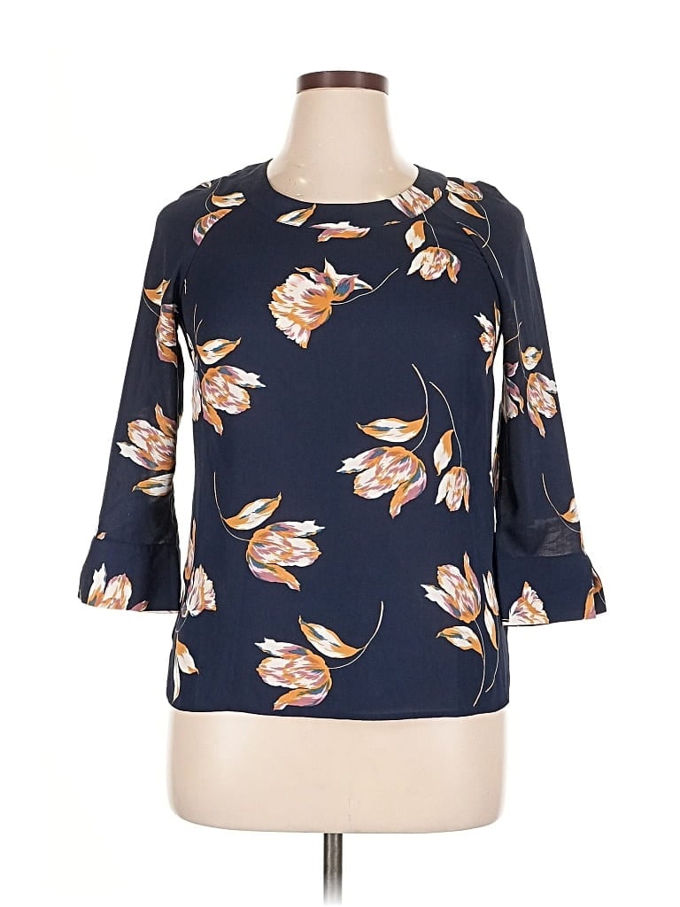 Pre-owned Daniel Rainn 3/4 Sleeve Blouse In Blue