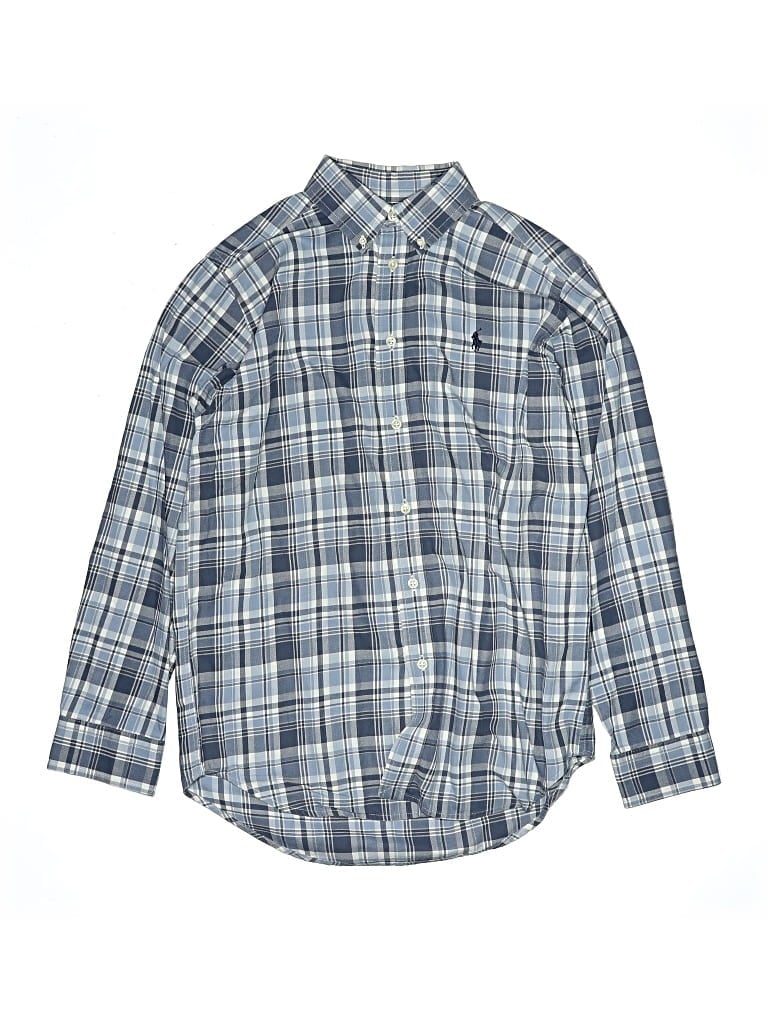 Pre-owned Ralph Lauren Kids' Long Sleeve Button Down Shirt In Blue