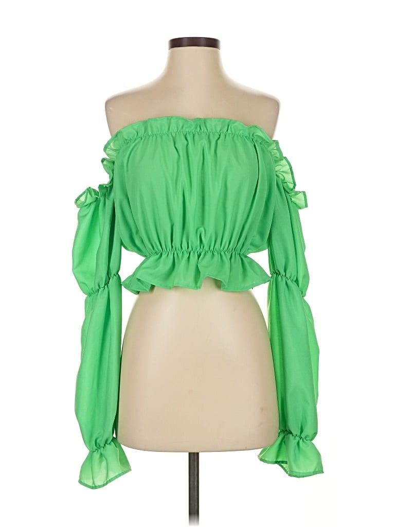 Pre-owned Shein Sleeveless Blouse In Green