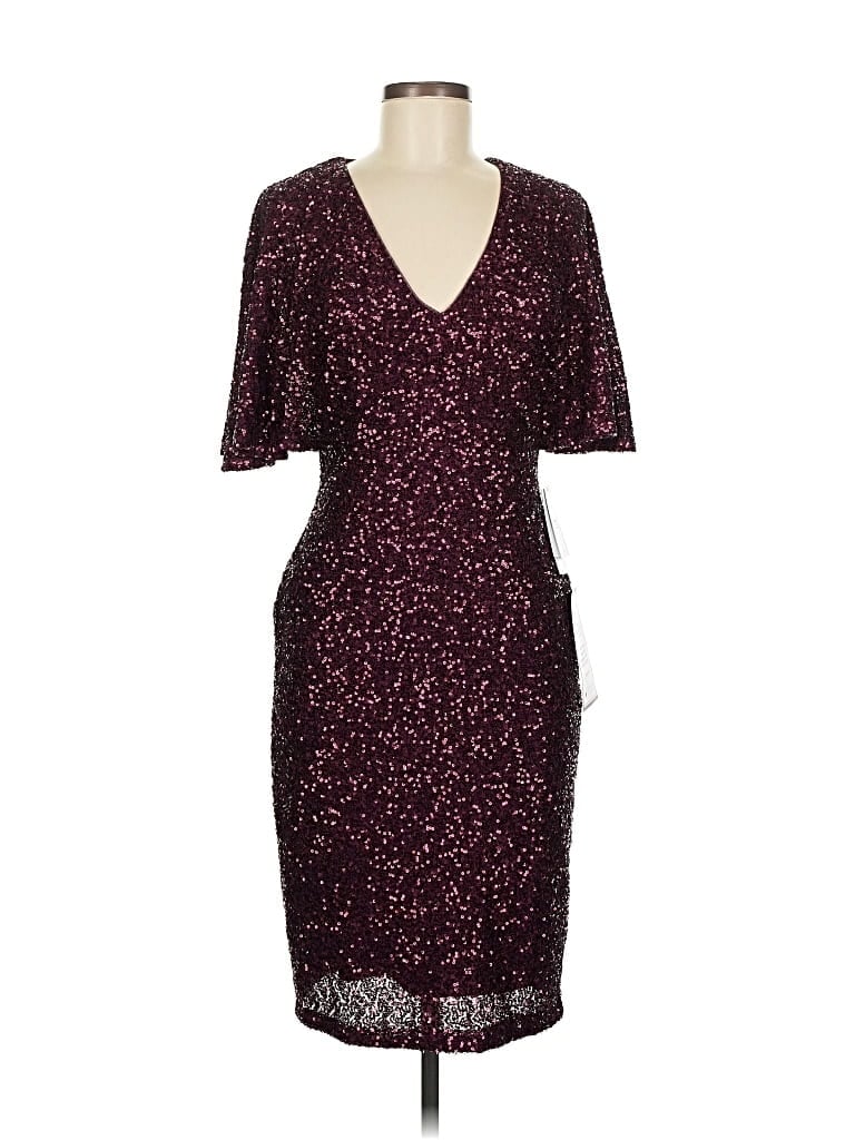 Pre-owned Taylor Cocktail Dress In Burgundy