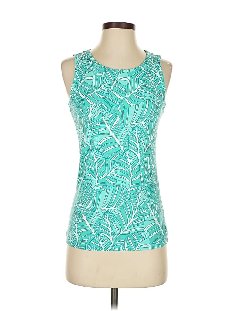 Pre-owned Coolibar Tank Top Green Halter Neckline Tops